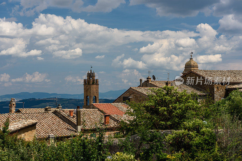 Montalcino天际线和Val d’orcia，意大利托斯卡纳